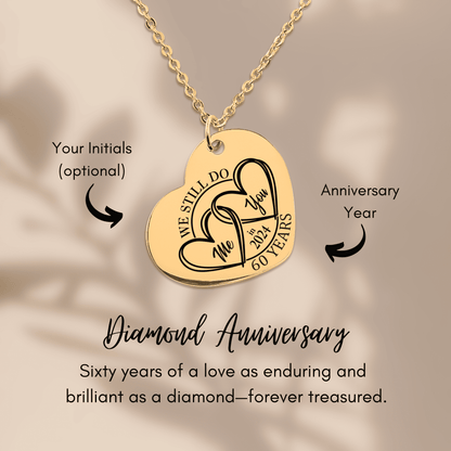 60th Years Anniversary Heart Necklace