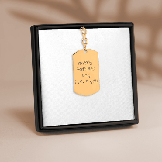 Handwritten Message Tag Keychain