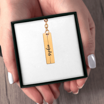 Custom Name Vertical Bar Keychain