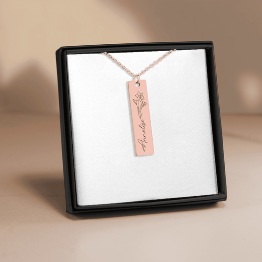Name & Birthflower Necklace