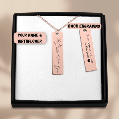 Name & Birthflower Necklace
