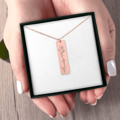 Name & Birthflower Necklace