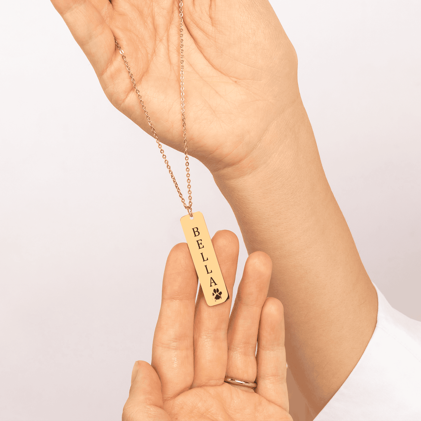 Pet's Name & Paw Print Necklace
